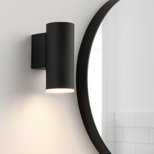 Applique per bagno moderna cilindro nero ip44
