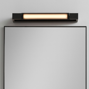 Applique orientabile nero led 12w 3000k per specchio da bagno