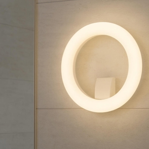 Applique bianca per bagno moderno rotonda led 20w 4000k