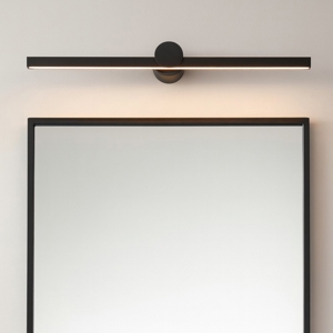 Applique nero 81cm per specchio da bagno squadrato 3000k