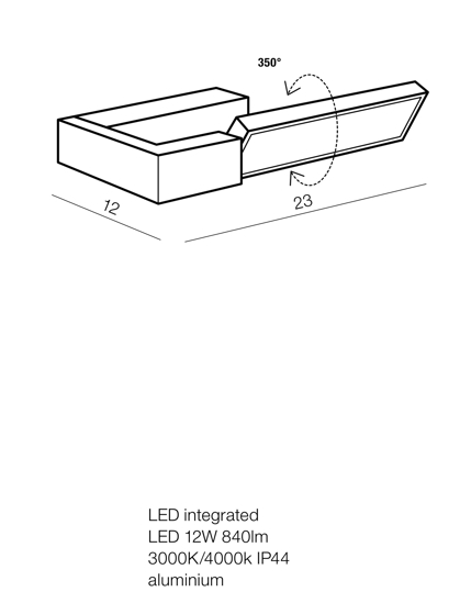 Applique da parete led 12w 3000k oro moderna orientabile Applique da parete led 12w 3000k oro moderna orientabile