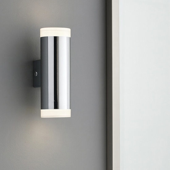 Applique da bagno cilindro cromo led 8w 3000k ip44