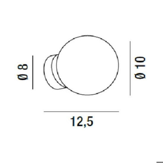 Perenz maga applique da bagno moderna nera sfera vetro bianco Perenz maga applique da bagno moderna nera sfera vetro bianco