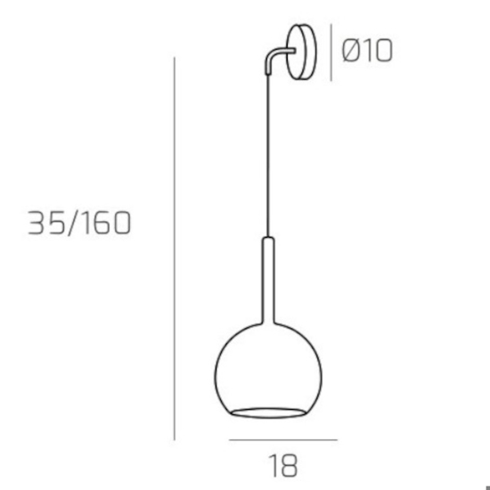 Applique per bagni pendente sospesa vetro trasparente