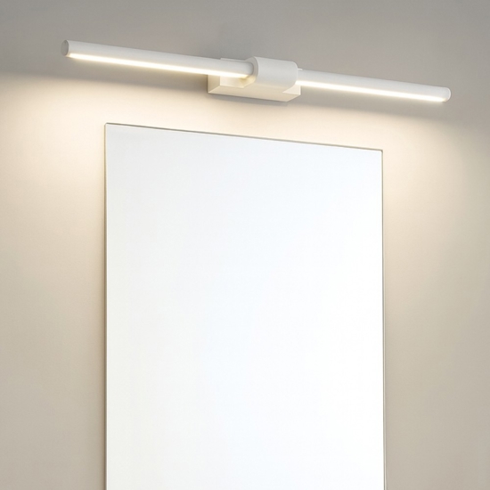 Applique bianco per specchio 12w 3000k 64cm line perenz illuminazione