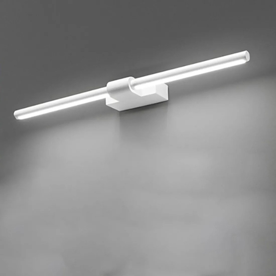 Applique bianco per specchio 12w 3000k 64cm line perenz illuminazione