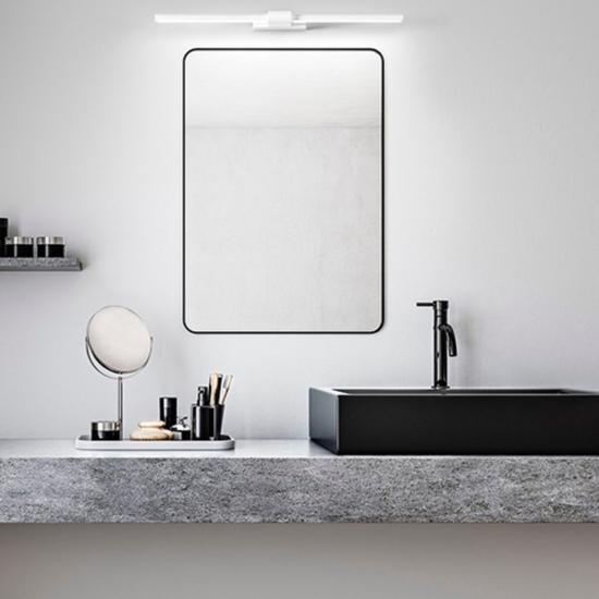 Applique bianco per specchio 12w 3000k 64cm line perenz illuminazione