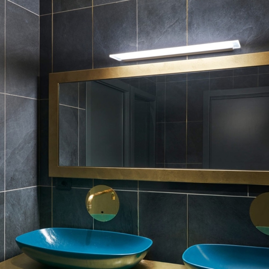 Applique da bagno led 28w 3000k alluminio anodizzato linea light skinny