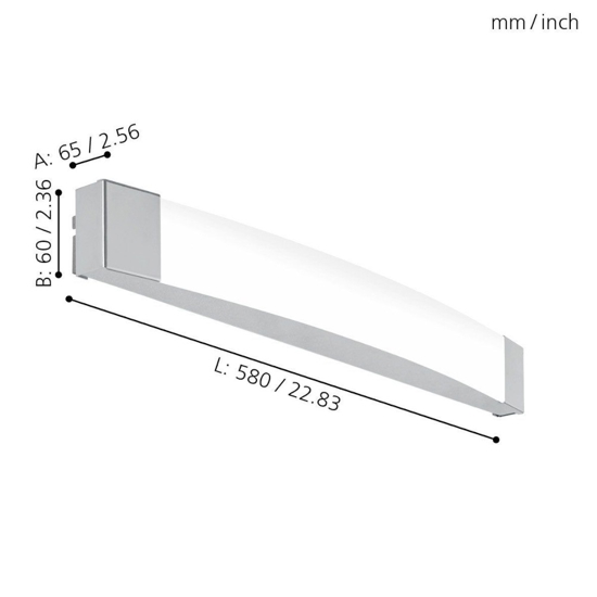 Eglo siderno applique per specchio per bagno 16w 4000k cromato