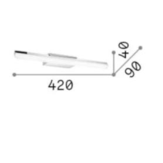 Ideal lux riflesso ap d42 applique da bagno led 10w 3000k cromo