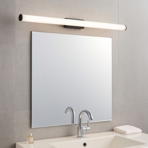 Applique specchio bagno nera 80cm led 8w 3000k