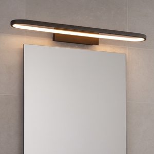 Applique da bagno moderno nera led 22w 3000k