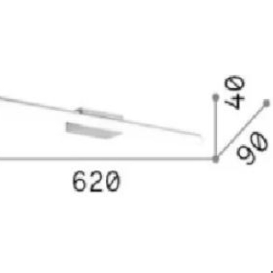 Ideal lux riflesso ap d62 applique da bagno nera led 16w 3000k