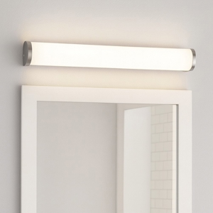 Applique da bagno vetro bianco dettagli nickel ip44