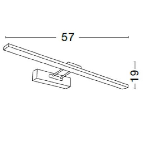 Applique per specchio bagno luce orientabile led 18w 4000k