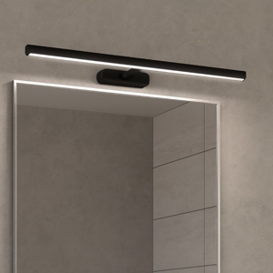 Straight linea light applique specchio da bagno nero ip40 led 2700k