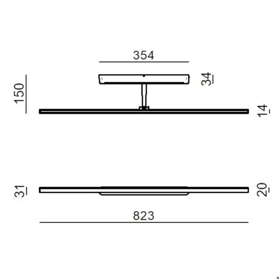 Linea light straight applique per specchio bagno cromo 82cm led ip40 Linea light straight applique per specchio bagno cromo 82cm led ip40