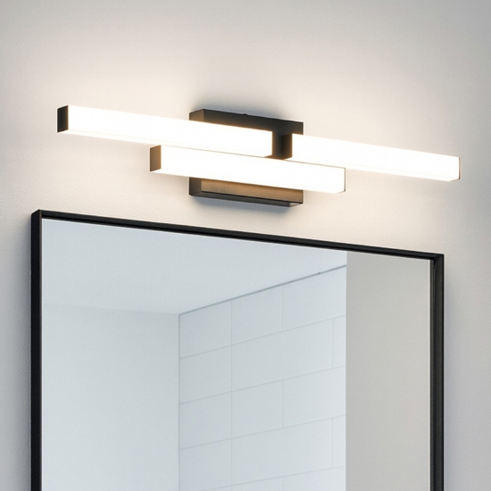 Applique nera per bagno led 14w 4000k geometrica