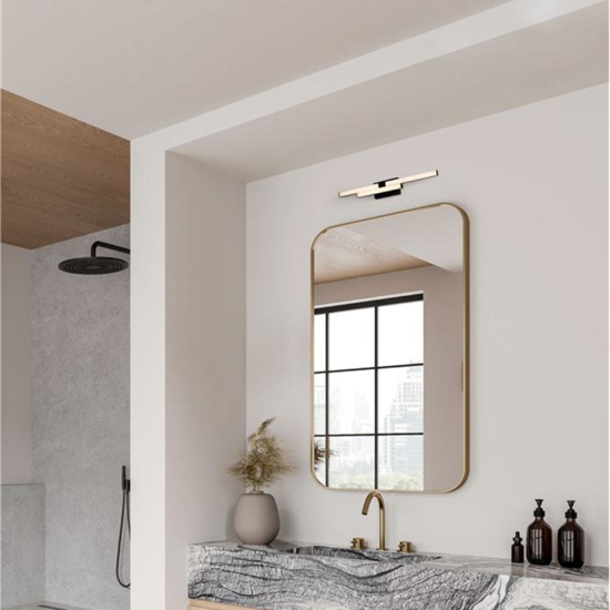 Applique nera per bagno led 14w 4000k geometrica