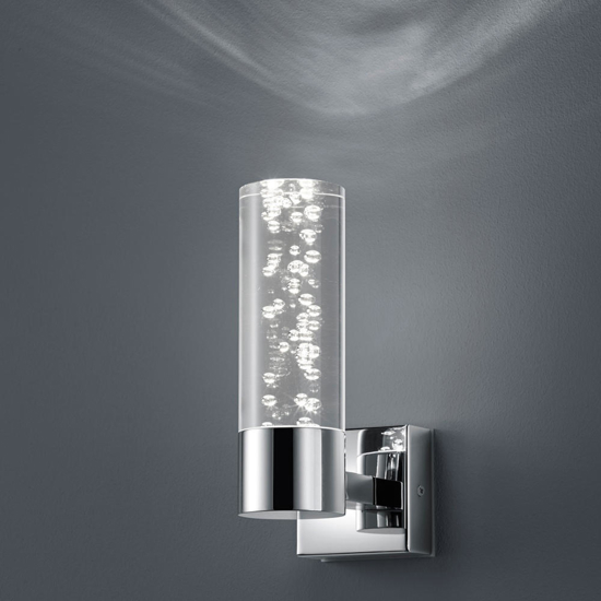 Applique da bagno design moderno led 3w cromo
