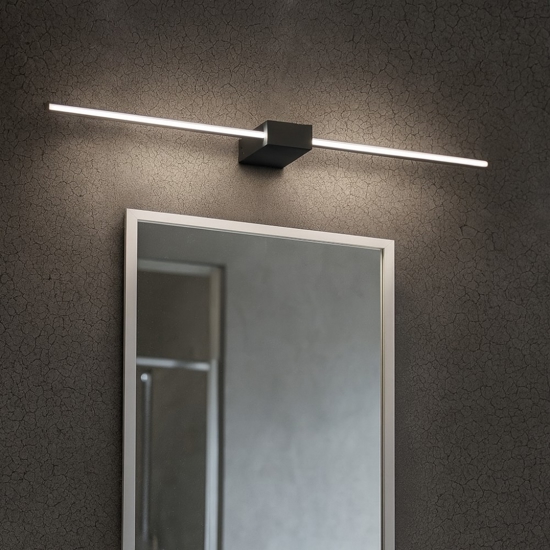 Applique da bagno nero led 13w 3000k ideal lux theo ap d075 Applique da bagno nero led 13w 3000k ideal lux theo ap d075