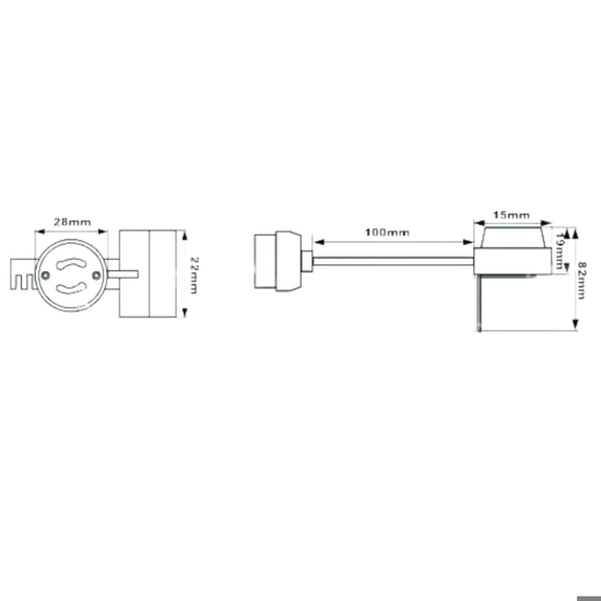 Portalampadina gu10 con cavo da 10cm (o,75mm) diametro 28cm