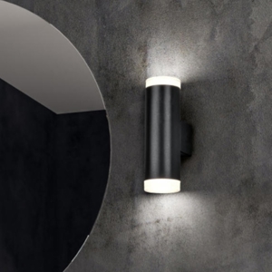 Applique nera per bagno moderno doppio led 3000k