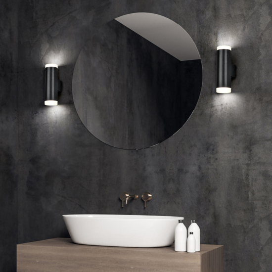 Applique nera per bagno moderno doppio led 3000k Applique nera per bagno moderno doppio led 3000k