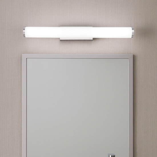 Applique cromo per specchio bagno 60cm led 6w 3000k
