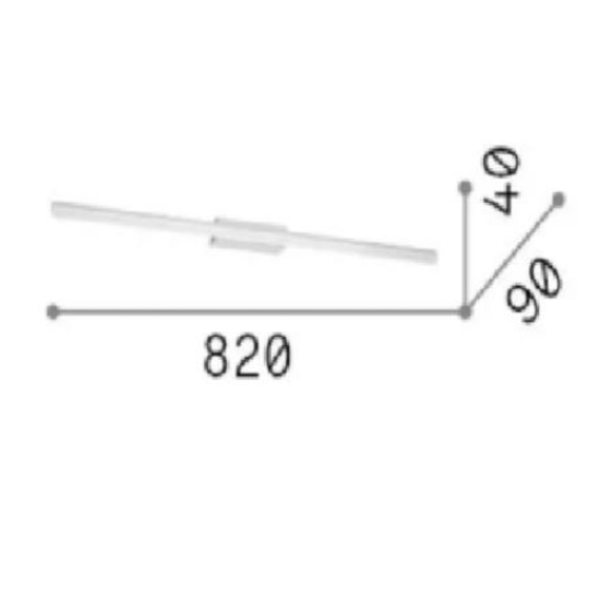 Applique da bagno 19w riflesso ap d82 nera ideal lux Applique da bagno 19w riflesso ap d82 nera ideal lux