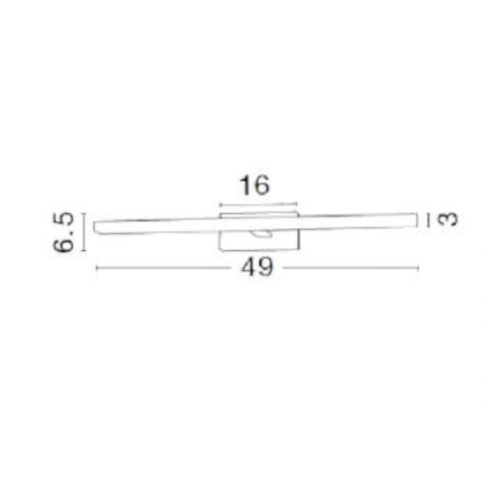 Applique per specchio da bagno cromo led 12w 3000k