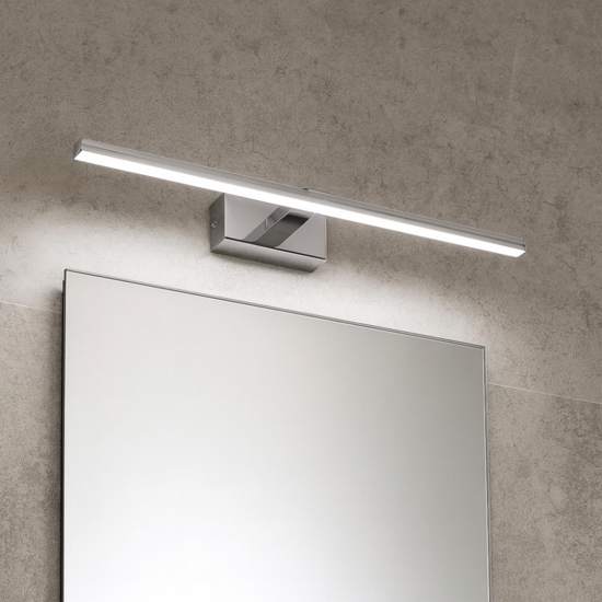 Applique bagni sopra specchio 12w 4000k squadrato cromo