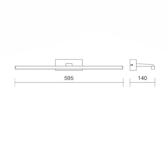 Applique bagni sopra specchio 12w 4000k squadrato cromo
