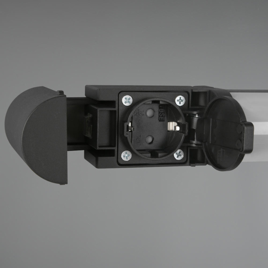 Applique bagno tubo nero led 8w 3000k con presa elettrica Applique bagno tubo nero led 8w 3000k con presa elettrica