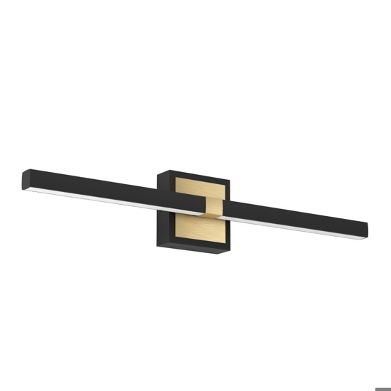 Peguera eglo applique per specchio da bagno nero oro 11w 3000k Peguera eglo applique per specchio da bagno nero oro 11w 3000k