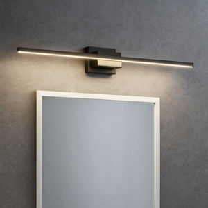 Applique lungo 120cm per specchio da bagno nero led squadrato