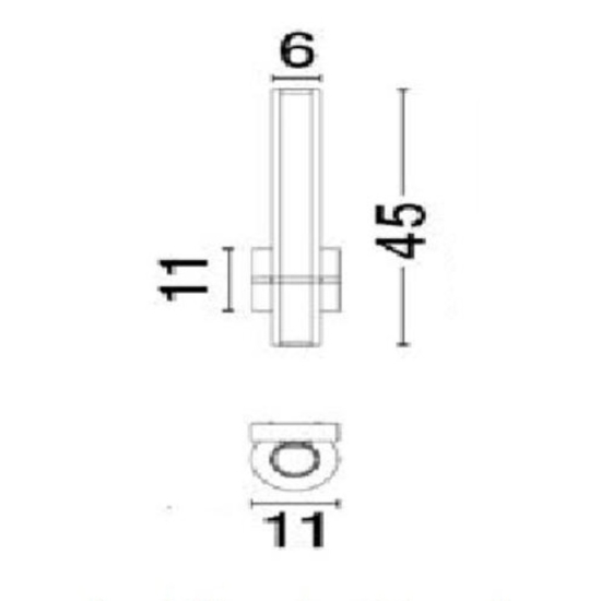 Applique nera da bagno moderno led 15w 4000k