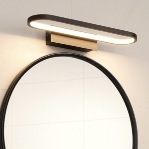 Applique bagno moderno nera led 17w 3000k ip44