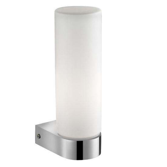 Applique da bagno cilindro cromo vetro bianco moderna ip44 Applique da bagno cilindro cromo vetro bianco moderna ip44