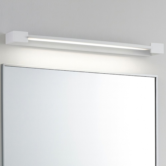 Applique bianco per specchio da bagno parabola orientabile
