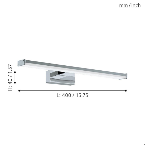 Pandella eglo applique per specchio da bagno 7w 4000k cromo