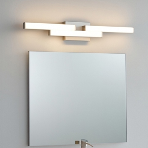 Applique da bagno led 14w 4000k bianca geometrica ip44