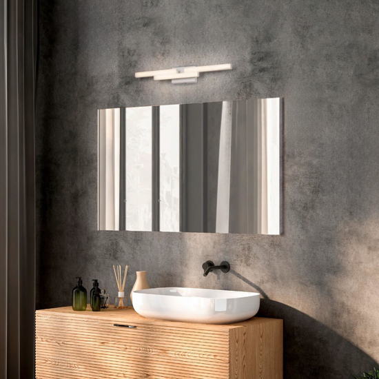 Applique da bagno led 14w 4000k bianca geometrica ip44