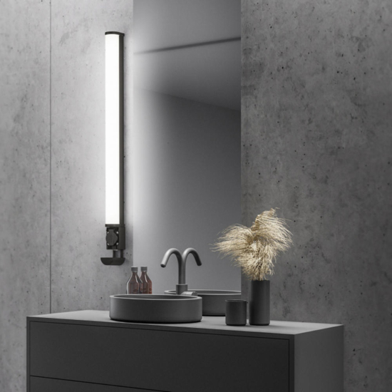 Applique per bagno nera tubo led 16w 3000k Applique per bagno nera tubo led 16w 3000k