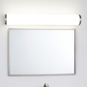 Visualizza i dettagli per Applique per specchio bagno bianca dettagli nickel ip44 Applique per specchio bagno bianca dettagli nickel ip44