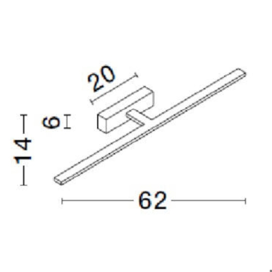 Applique bianca per specchio bagno 62cm led 20w 3000k Applique bianca per specchio bagno 62cm led 20w 3000k