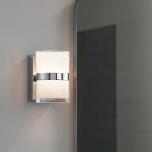 Applique da bagno moderno led 10w 3000k cromo