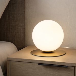 Abatjour da comodino ondaluce snail oro vetro bianco