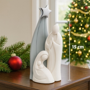 Statuina presepe grigio h15 di natale moderno natività bongelli preziosi