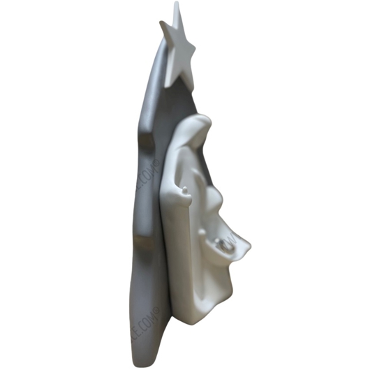 Presepe moderno di natale grigio h32 statuina bongelli preziosi